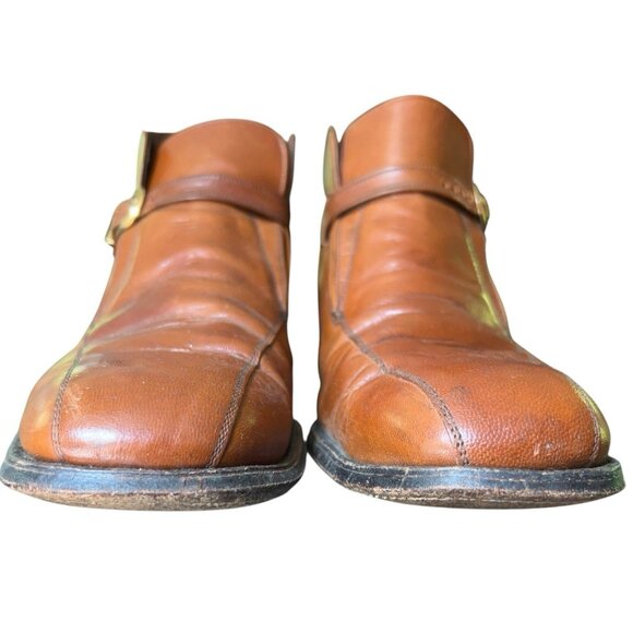 Vintage Florsheim Imperial Brown Leather Monk Strap Beetle Boots Mens Size 9.5 D main image 16